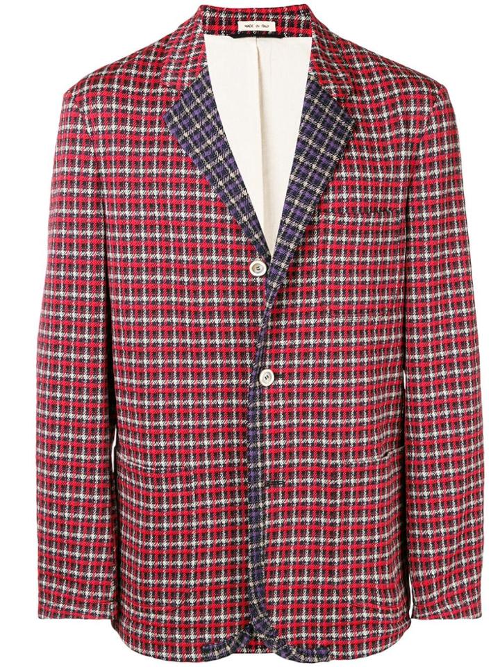 Marni Checked Blazer - Red