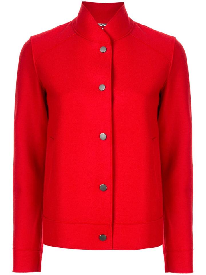 Harris Wharf London Classic Bomber Jacket - Red