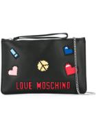 Love Moschino Pixel Emoji Clutch - Black