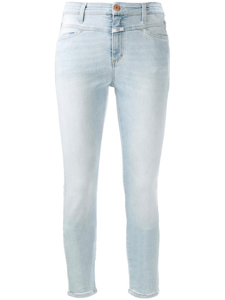 Closed Cropped Skinny Jeans, Women's, Size: 30, Blue, Cotton/polyester/spandex/elastane