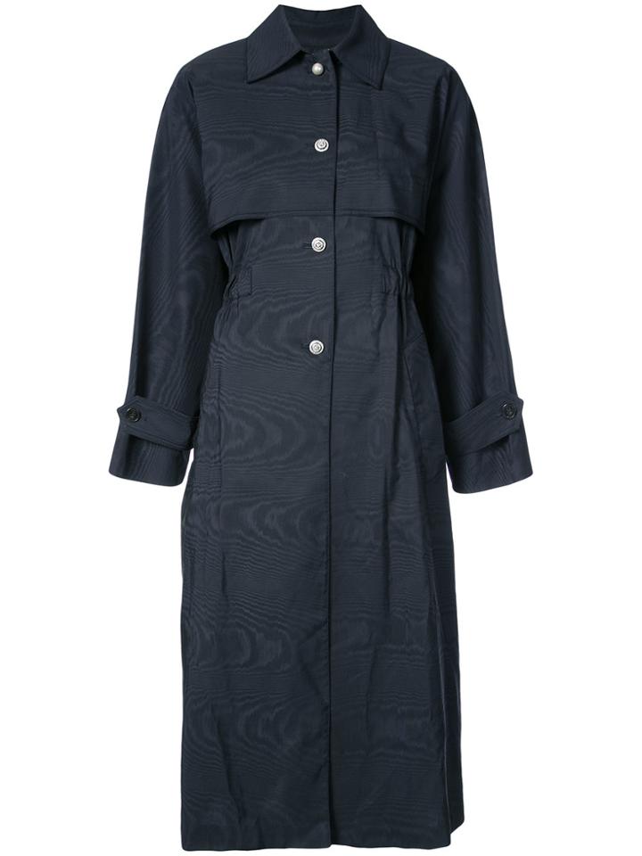 Adam Lippes Button-embellished Trench Coat - Blue