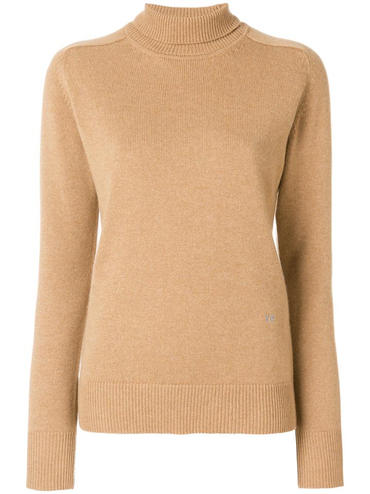 Victoria Beckham High Neck Jumper - Brown