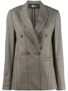 Luisa Cerano Double-breasted Plaid Jacket - Brown