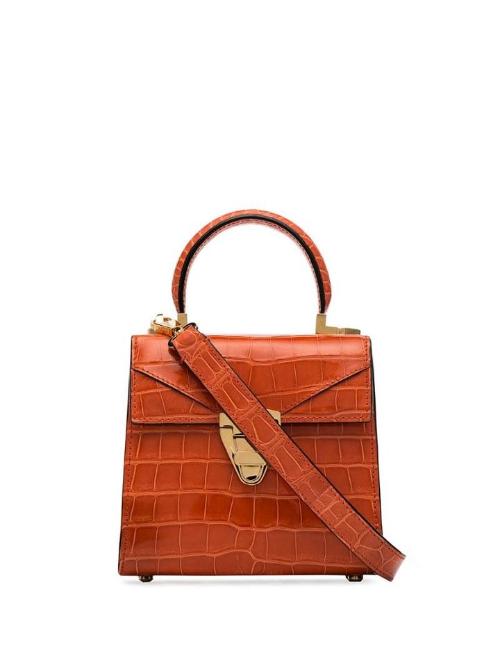 Stalvey Crocodile-effect Trapezoid Tote Bag - Pink