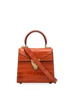 Stalvey Crocodile-effect Trapezoid Tote Bag - Pink
