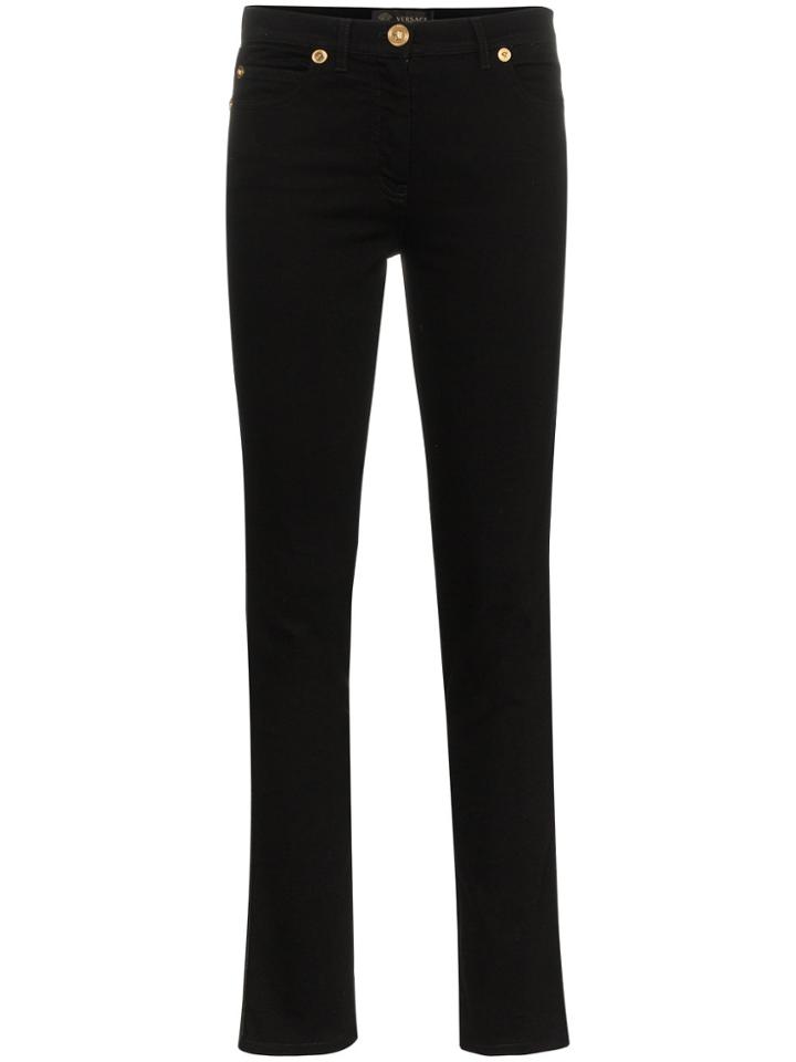Versace Logo Side Detail Skinny Jeans - Black