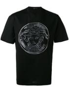 Versace Embroidered Medusa T-shirt, Men's, Size: Small, Black, Cotton