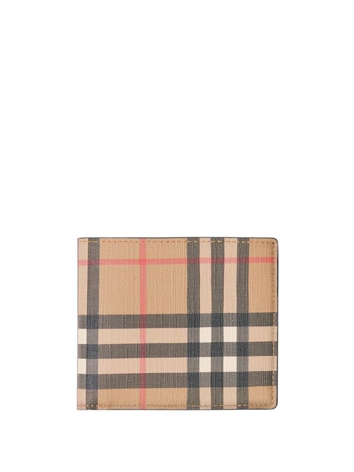 Burberry Vintage Check E-canvas International Bifold Wallet - Brown