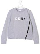 Dkny Kids Teen Logo Print Sweatshirt - Grey