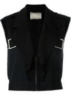 Lanvin Cropped Jacket, Women's, Size: 38, Black, Cotton/viscose/triacetate