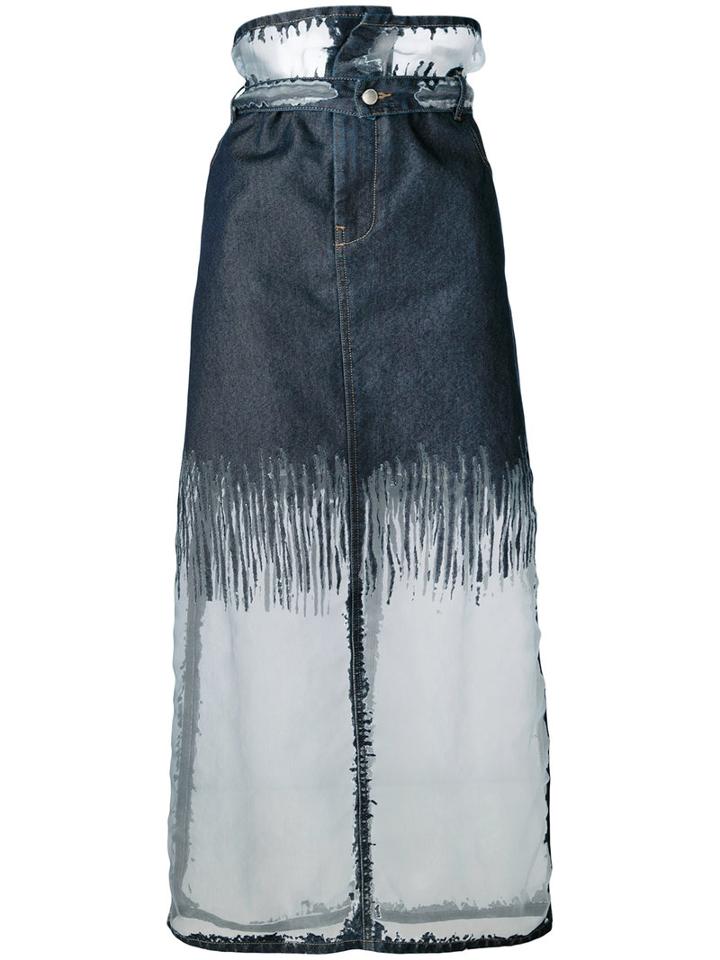 Diesel - High Waisted Skirt - Women - Cotton/nylon - 25, Blue, Cotton/nylon