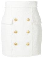 Balmain Button Embellished Skirt - White