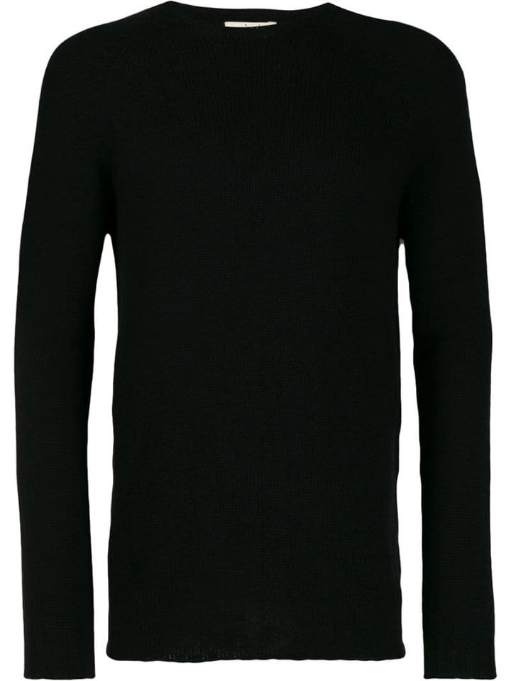 Ma'ry'ya Ribbed Knit Detail Sweater - Black