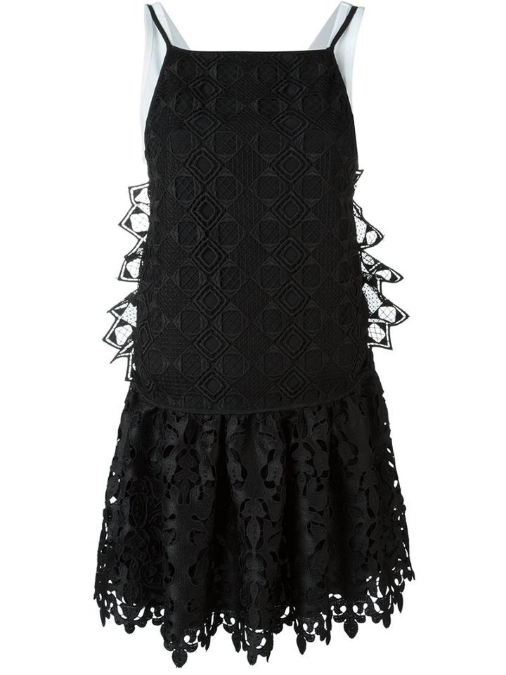 No21 Embroidered Dress, Women's, Size: 40, Black, Polyester/acetate/silk/cotton