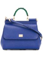 Sicily Tote - Women - Calf Leather/plastic/metal - One Size, Blue, Calf Leather/plastic/metal, Dolce & Gabbana