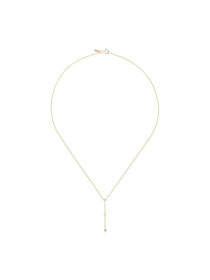 Xiao Wang 14k Yellow Gold Dot Dot Diamond Drop Necklace - Metallic