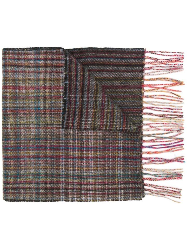 Paul Smith Classic Fringed Scarf - Blue