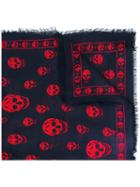Alexander Mcqueen 'skull' Scarf, Women's, Size: Small, Blue, Silk/modal