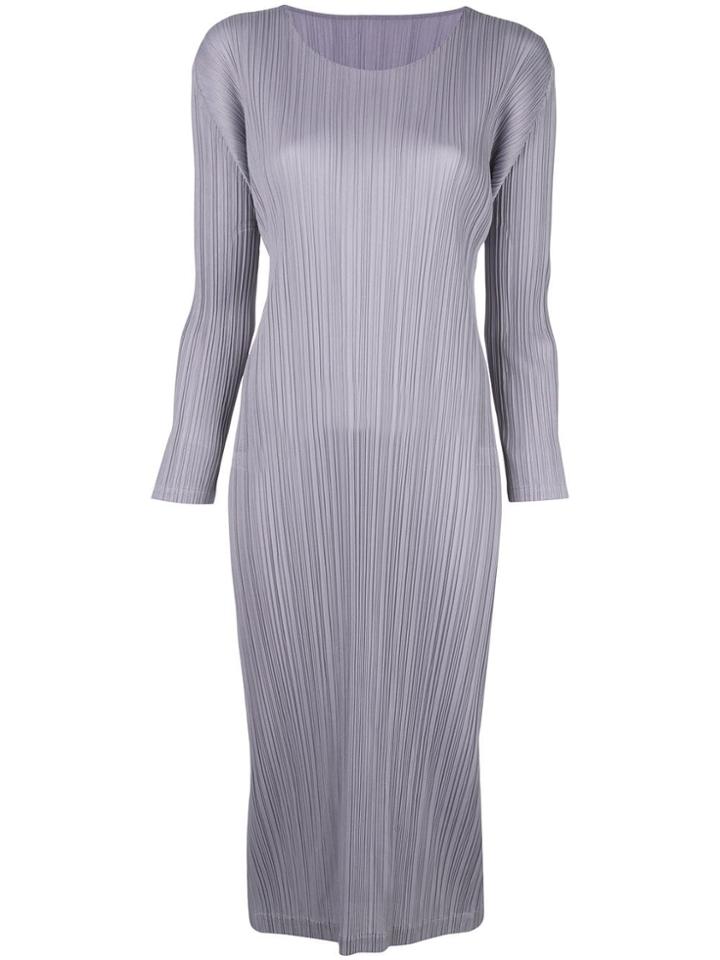 Pleats Please Issey Miyake Pleated Shift Dress - Purple