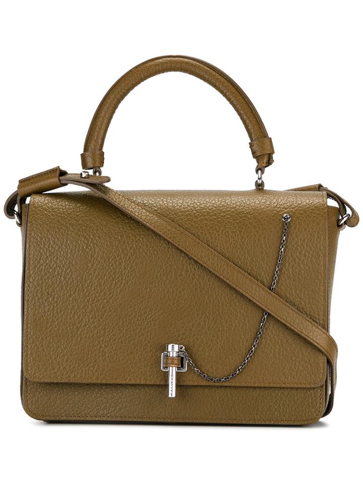 Carven Chain Detail Tote, Women's, Green, Leather