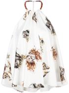 Pinko Animal Print Halterneck Blouse - White