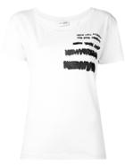 Saint Laurent Repeat Print T-shirt, Women's, Size: Medium, White, Cotton