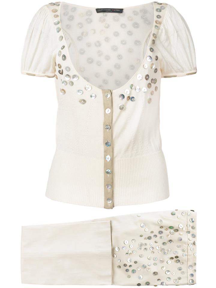 William Vintage 1999 Button Trousers Set - Nude & Neutrals