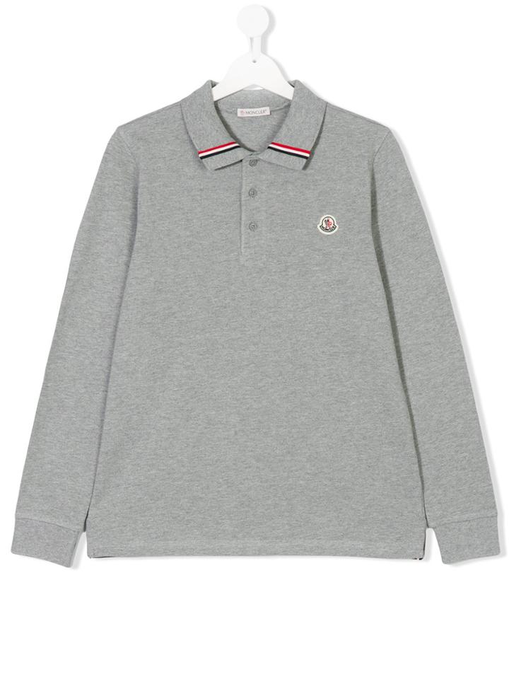 Moncler Kids Logo Polo Shirt - Grey