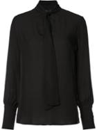 Nili Lotan Tie Front Blouse, Women's, Size: Small, Black, Silk