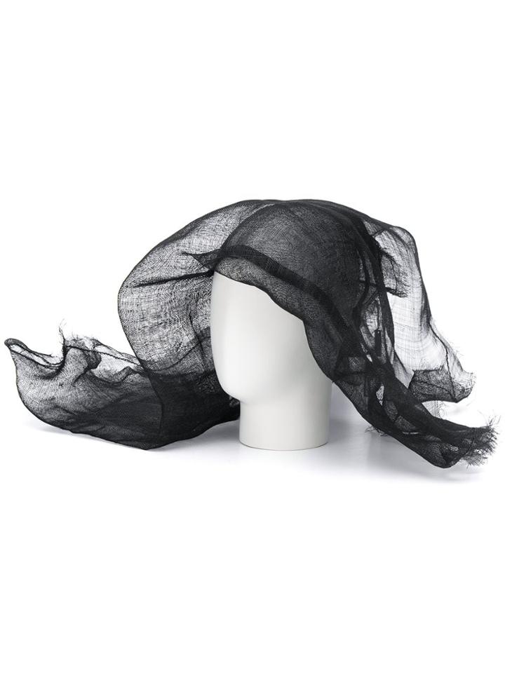 Ann Demeulemeester Tulle Brim Hat - Black