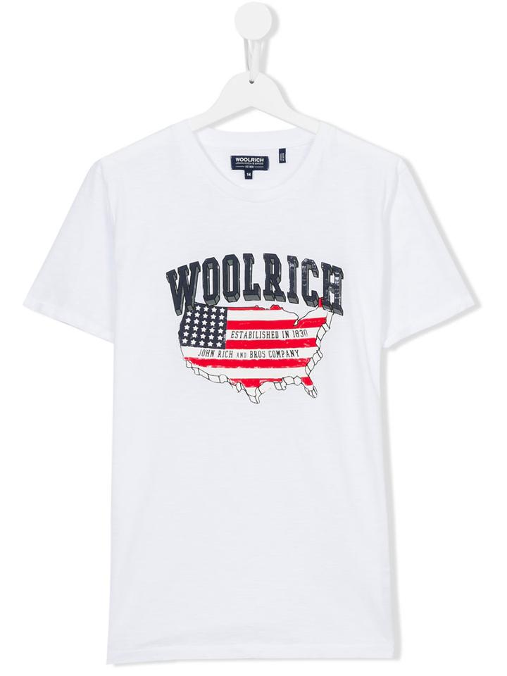Woolrich Kids Logo T-shirt, Boy's, Size: 16 Yrs, White