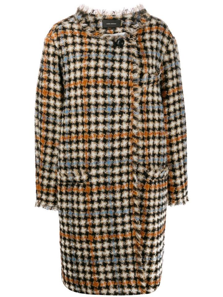 Isabel Marant Zaban Oversized Tweed Coat - Neutrals