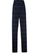 Lucio Vanotti Elasticated High-rise Trousers, Women's, Size: 3, Blue, Polyester/wool/spandex/elastane/viscose