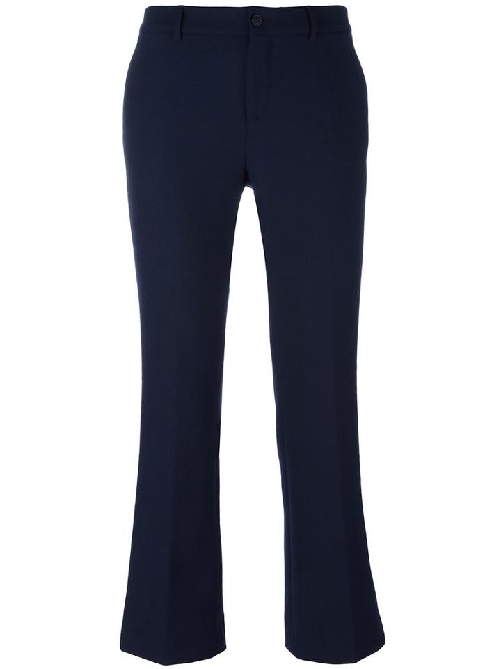 Pt01 'jaine' Flared Trousers, Women's, Size: 44, Blue, Polyester/spandex/elastane/virgin Wool