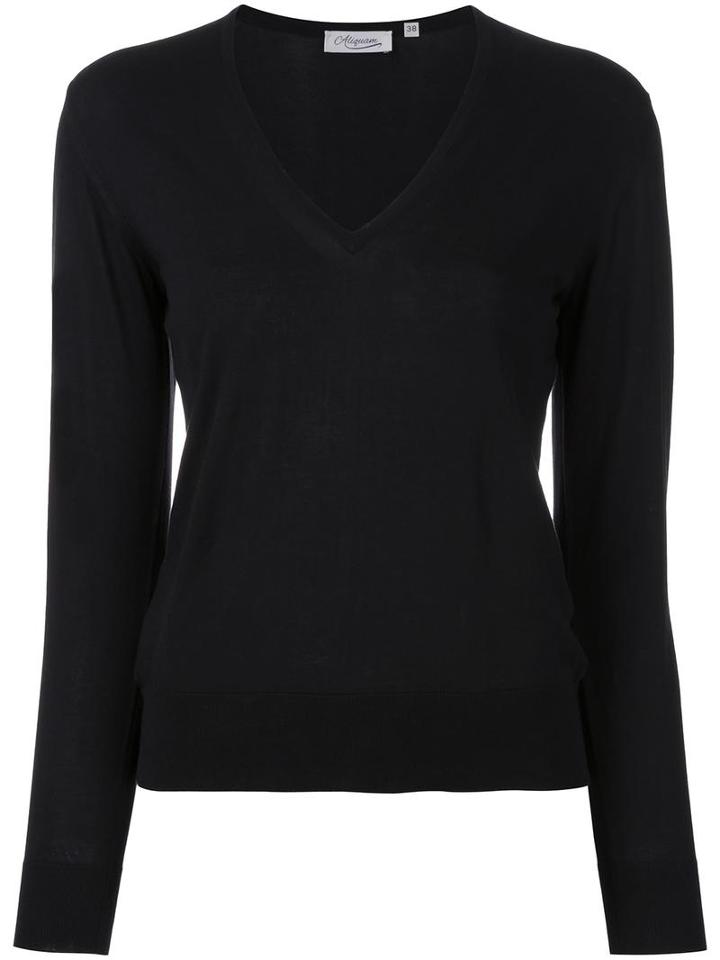 Strasburgo V-neck Jumper, Women's, Size: 36, Black, Cotton