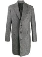Z Zegna Straight Fit Checked Coat - Grey
