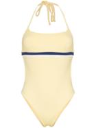Solid And Striped Marina Open Back One Piece Swimsuit - Yellow &
