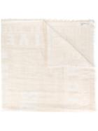 Givenchy Logo Intarsia Scarf, Nude/neutrals, Cotton/wool/silk