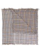 Undercover - Checked Frayed Scarf - Unisex - Silk/bamboo - One Size, Yellow/orange, Silk/bamboo