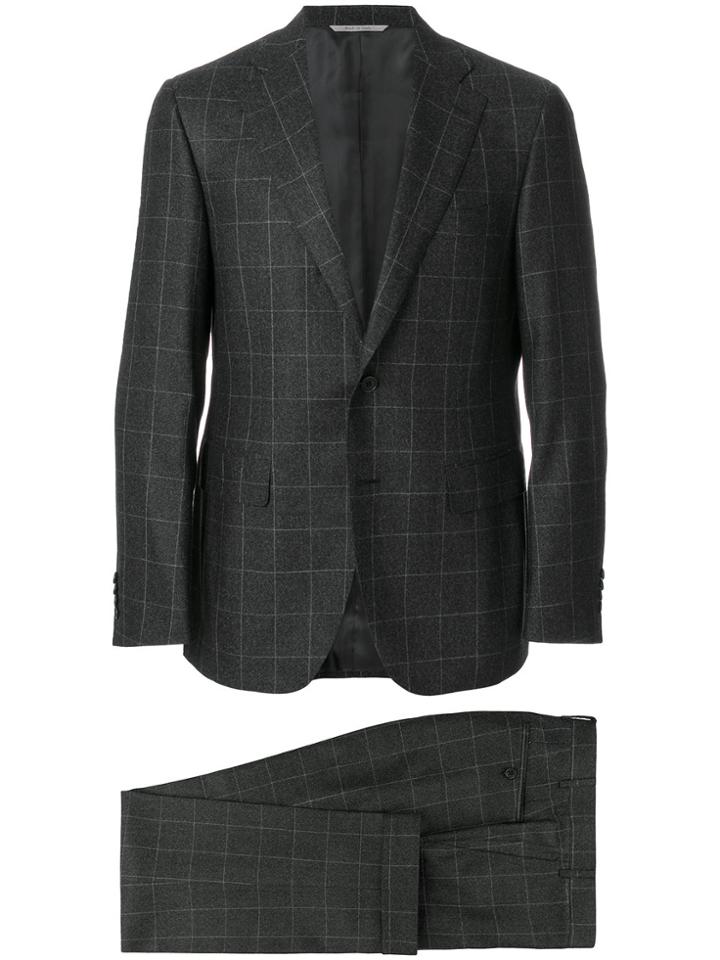 Canali Checked Two Piece Formal Suit - Grey