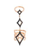 Anapsara Double Bar Black Diamond Ring