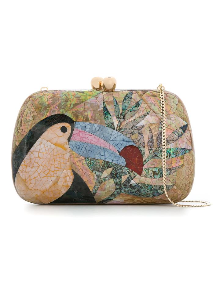 Serpui Mother Pearl Clutch, Women's, Nude/neutrals, Shell