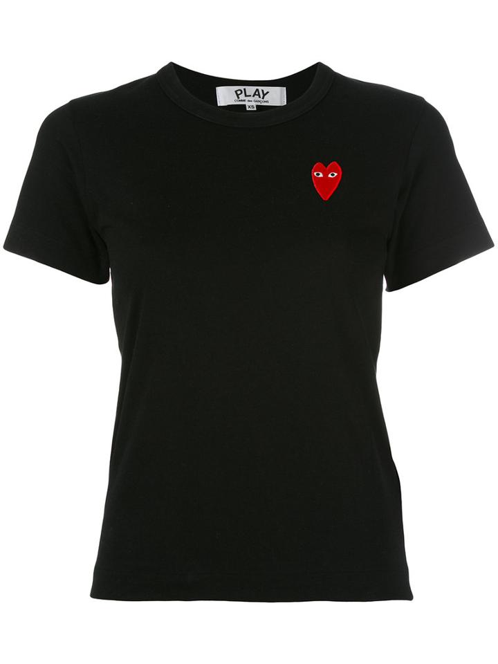 Comme Des Garçons Play - Heart Patch T-shirt - Women - Cotton - Xs, Black, Cotton