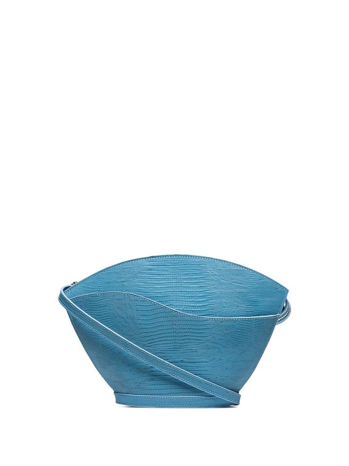 Usisi Sam Lizard-effect Leather Cross Body Bag - Blue