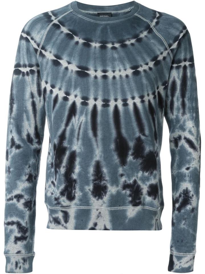 Diesel Tie-dye Sweatshirt, Men's, Size: Xl, Blue, Cotton