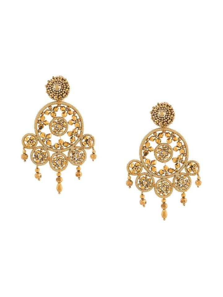 Oscar De La Renta Dreamcatcher Beaded Earrings - Gold