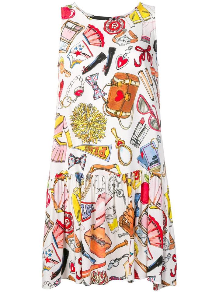 Love Moschino Patterned Dress - White