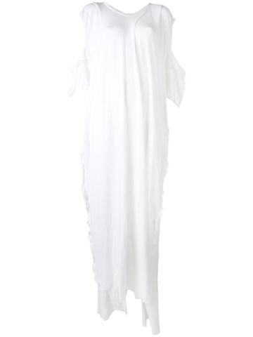 Nelly Johansson - Cold-shoulder Knitted Dress - Women - Cotton/spandex/elastane - One Size, White, Cotton/spandex/elastane