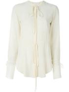 Chloé - Drawstring Blouse - Women - Silk - 38, White, Silk