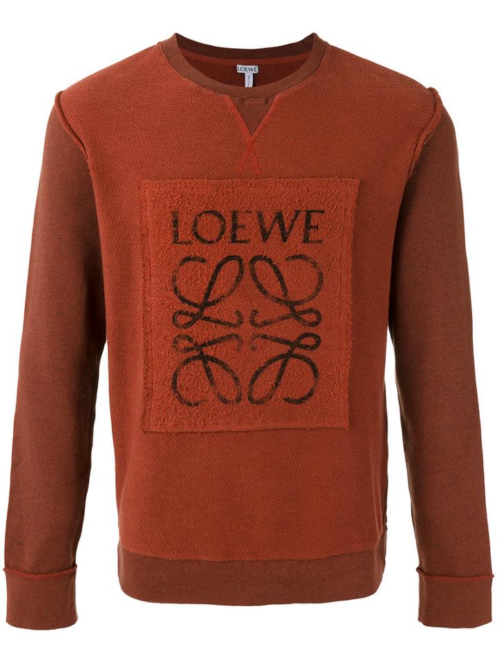 Loewe Logo Print Sweatshirt, Men's, Size: Small, Yellow/orange, Cotton